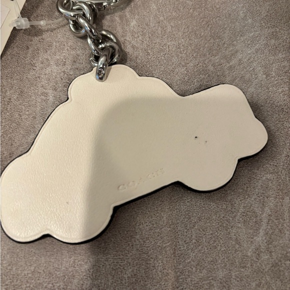 NWT COACH Taxi Cab Yellow/Black/White Leather Key Fob/Bag Charm/Keychain - Picture 5 of 5